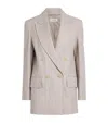 Max Mara Linen Double-breasted Blazer In Beige