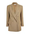 Max Mara Linen Double-breasted Blazer In Brown