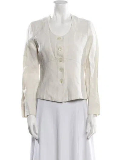 Pre-owned Max Mara Linen Evening Jacket In Neutral