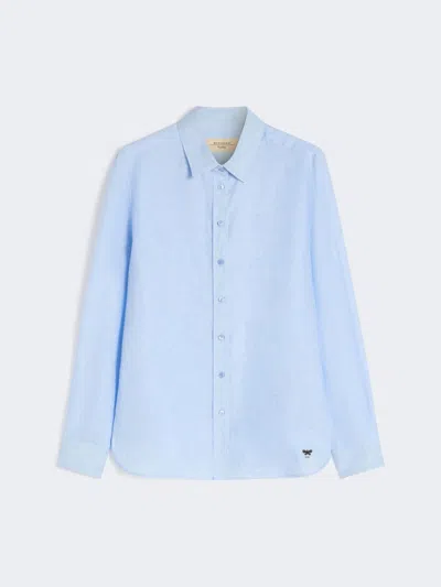 Max Mara Linen Fabric Shirt In Blue