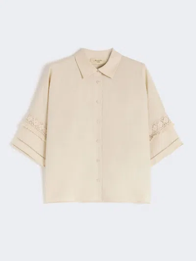 Max Mara Linen Fabric Shirt In Neutral