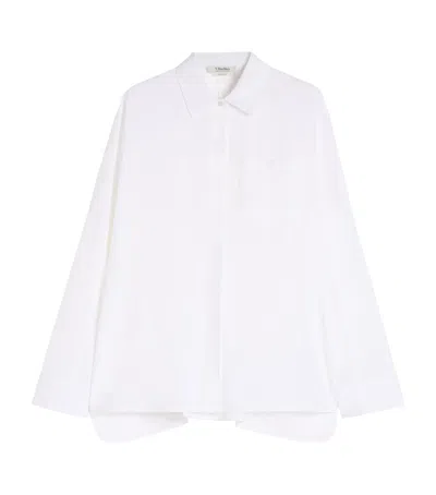Max Mara Linen Gala Shirt In White