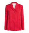 Max Mara Linen High-button Blazer In Red