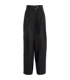 Max Mara Linen High-waist Trousers In Black