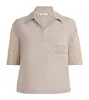 Max Mara Sand Colour Linen Polo In Beige