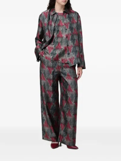 Max Mara Linen Ikat-print Shirt In Multi
