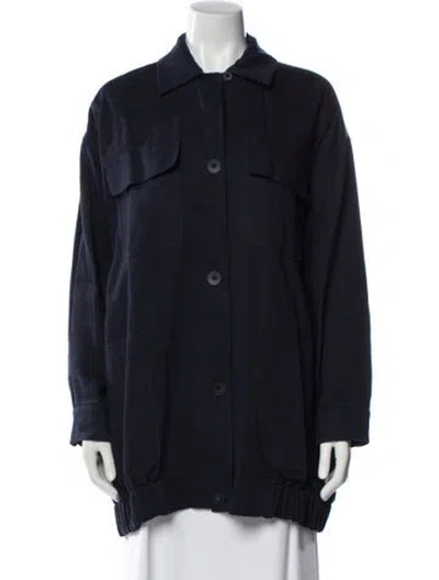 Pre-owned Max Mara Linen Jacket In Blue