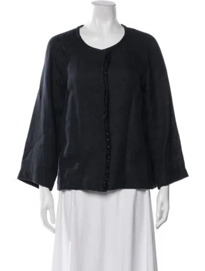 Pre-owned Max Mara Linen Jacket In Blue