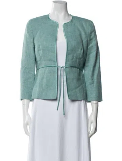 Pre-owned Max Mara Linen Jacket In Blue