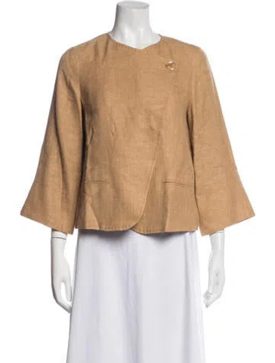 Pre-owned Max Mara Linen Jacket In Brown