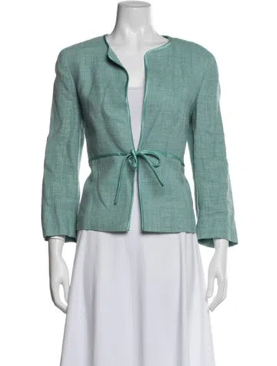 Pre-owned Max Mara Linen Jacket In Green