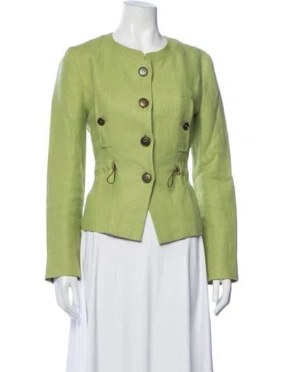 Pre-owned Max Mara Linen Jacket In Green