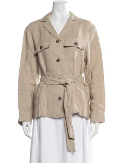 Pre-owned Max Mara Linen Jacket In Neutrals