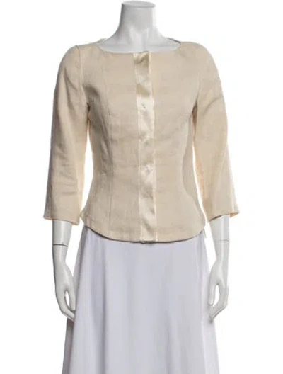 Pre-owned Max Mara Linen Jacket W/ Tags In Neutrals
