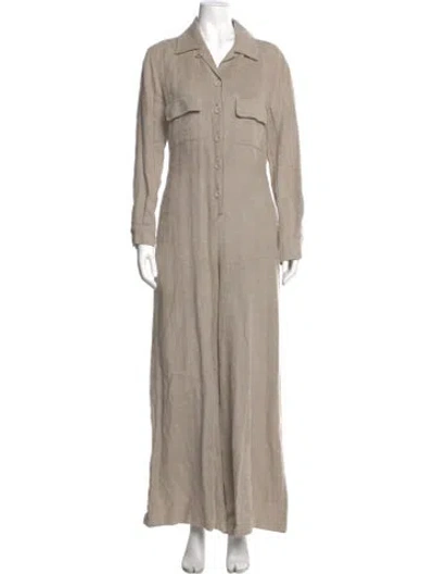 Pre-owned Max Mara Linen Jumpsuit In Neutral