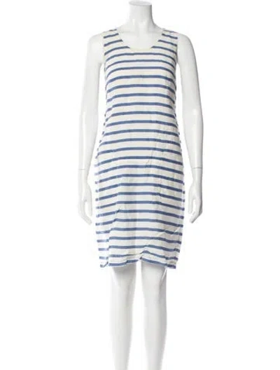 Pre-owned Max Mara Linen Knee-length Dress In Blue