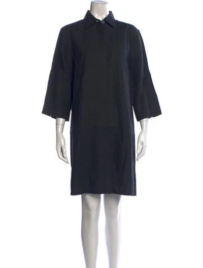 Pre-owned Max Mara Linen Knee-length Dress In Blue