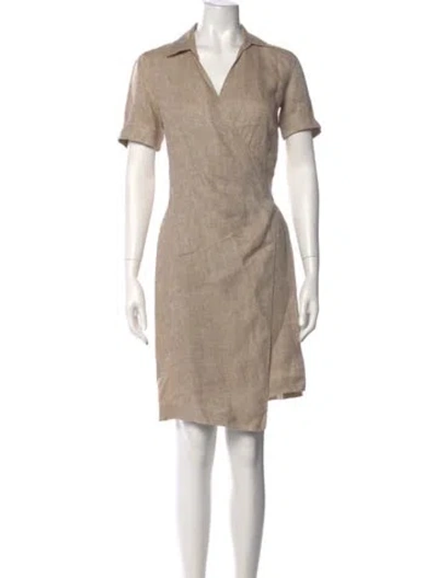 Pre-owned Max Mara Linen Knee-length Dress In Neutral