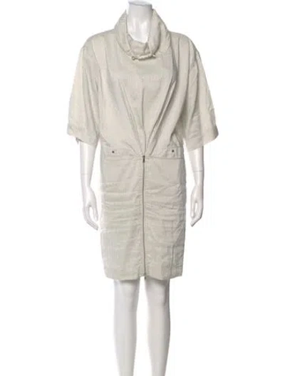 Pre-owned Max Mara Linen Knee-length Dress In Neutral