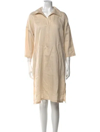 Pre-owned Max Mara Linen Knee-length Dress In Neutral