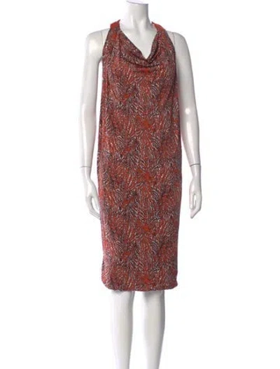 Pre-owned Max Mara Linen Knee-length Dress In Red