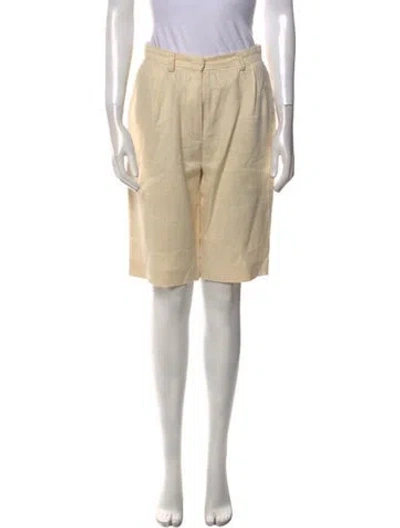 Pre-owned Max Mara Linen Knee-length Shorts In Neutral