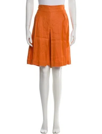 Pre-owned Max Mara Linen Knee-length Shorts In Orange