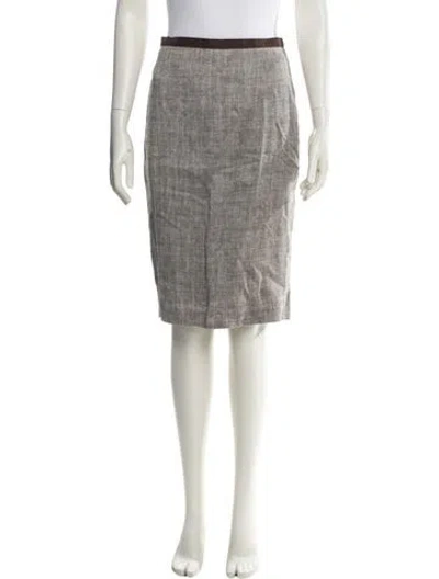Pre-owned Max Mara Linen Knee-length Skirt In Black