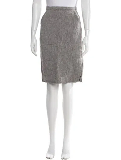 Pre-owned Max Mara Linen Knee-length Skirt In Gray