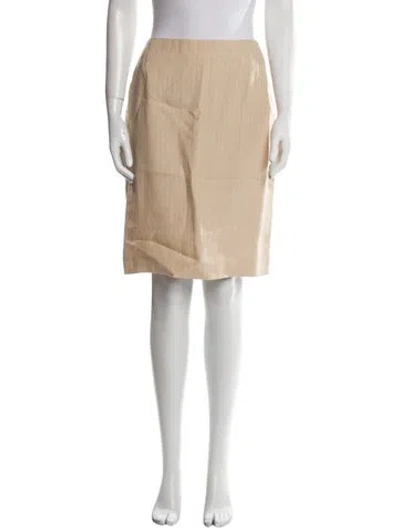 Pre-owned Max Mara Linen Knee-length Skirt In Neutral