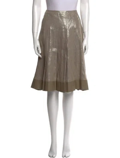 Pre-owned Max Mara Linen Knee-length Skirt In Neutral