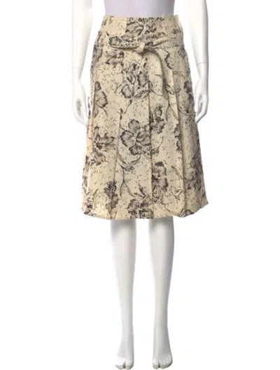 Pre-owned Max Mara Linen Knee-length Skirt In Neutral