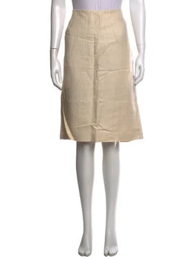 Pre-owned Max Mara Linen Knee-length Skirt In Neutral