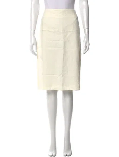 Pre-owned Max Mara Linen Knee-length Skirt In Neutrals