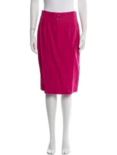 Pre-owned Max Mara Linen Knee-length Skirt In Pink