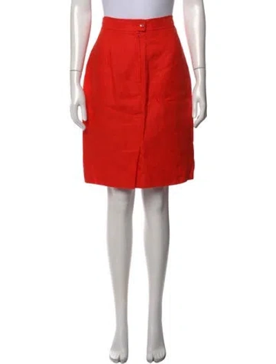 Pre-owned Max Mara Linen Knee-length Skirt In Red