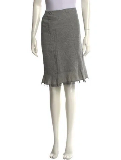 Pre-owned Max Mara Linen Knee-length Skirt W/ Tags In Gray