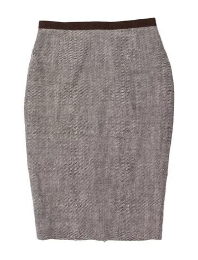 Pre-owned Max Mara Linen Knee-length Skirt In White