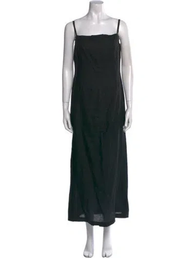 Pre-owned Max Mara Linen Long Dress In Black