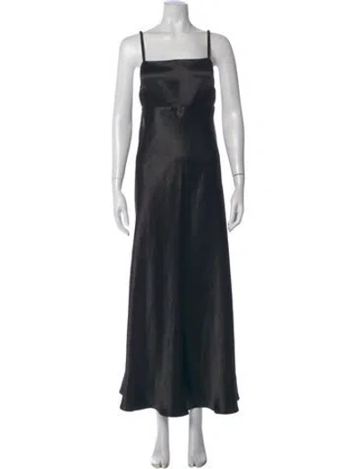 Pre-owned Max Mara Linen Long Dress In Black