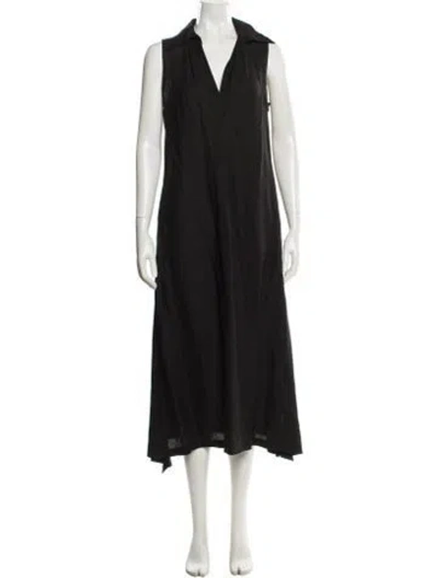 Pre-owned Max Mara Linen Long Dress In Blue