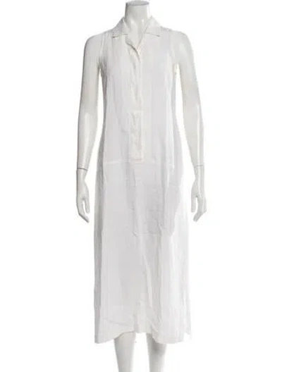 Pre-owned Max Mara Linen Long Dress In Neutrals