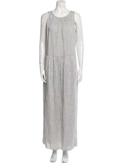 Pre-owned Max Mara Linen Long Dress In White