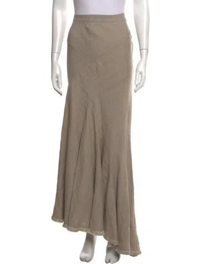 Pre-owned Max Mara Linen Long Skirt In Neutral