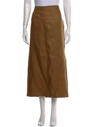 Pre-owned Max Mara Linen Long Skirt W/ Tags In Neutral