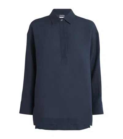 MAX MARA LINEN LONG-SLEEVE SHIRT
