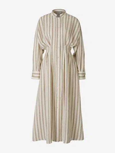 Max Mara Woman Maxi Dress Beige Size 16 Linen In Nude