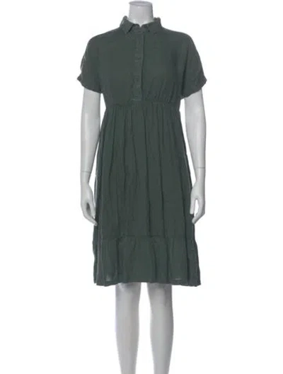 Pre-owned Max Mara Linen Midi Length Dress In Gray
