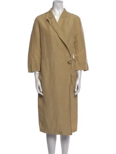 Pre-owned Max Mara Linen Midi Length Dress In Neutral