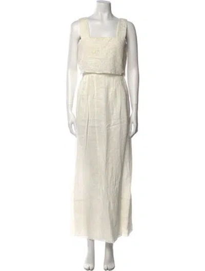 Pre-owned Max Mara Linen Midi Length Dress W/ Tags In Neutral